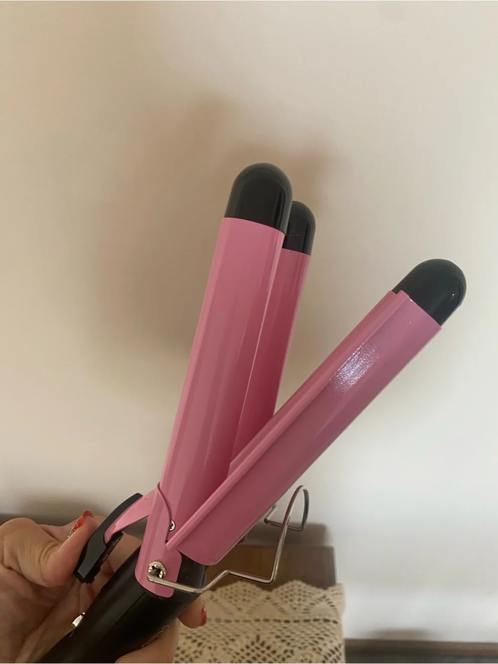 Pink Triple Barrel Mermaid Hair Waver - Professional Styling Tool